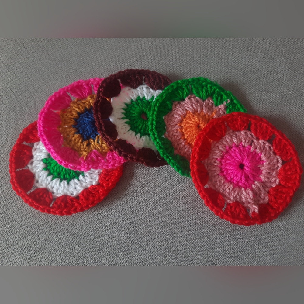 Colorful Crochet Coasters Set